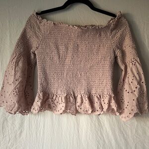 Express Blush Smocked Blouse